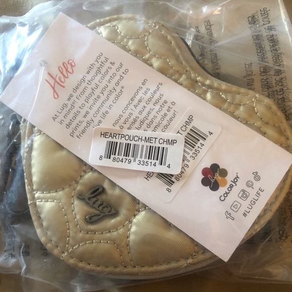 🍾🥂Lug NWT  Heart Pouch in Metallic  champagne - Picture 2 of 4